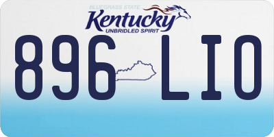 KY license plate 896LIO