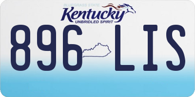KY license plate 896LIS