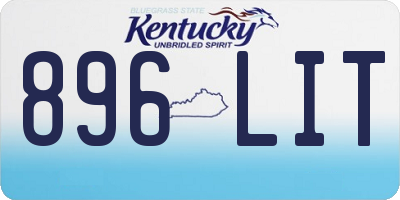 KY license plate 896LIT