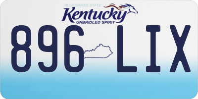 KY license plate 896LIX