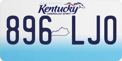 KY license plate 896LJO