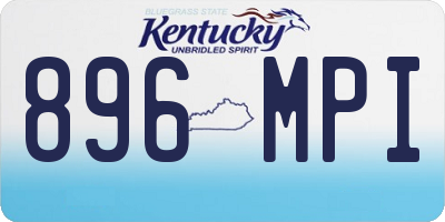 KY license plate 896MPI