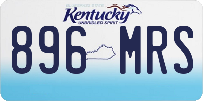 KY license plate 896MRS