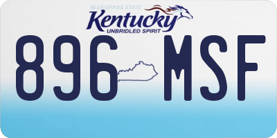 KY license plate 896MSF