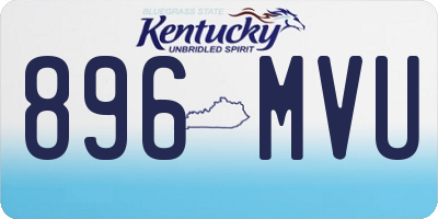 KY license plate 896MVU