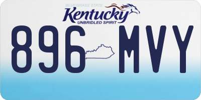 KY license plate 896MVY