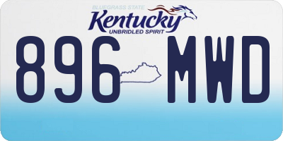 KY license plate 896MWD