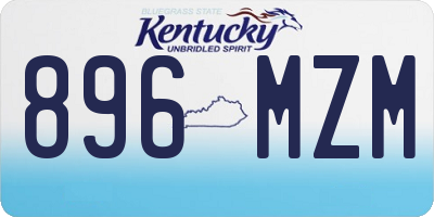 KY license plate 896MZM