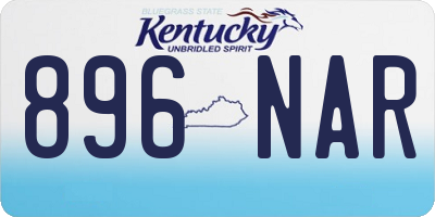 KY license plate 896NAR