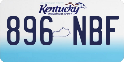 KY license plate 896NBF