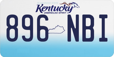KY license plate 896NBI