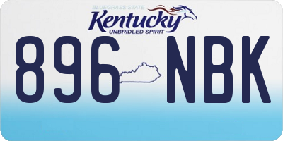 KY license plate 896NBK