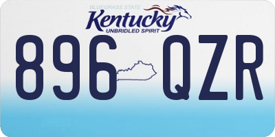 KY license plate 896QZR