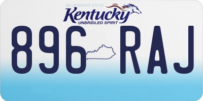 KY license plate 896RAJ