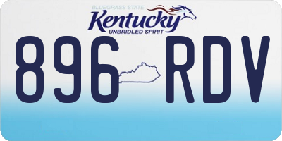 KY license plate 896RDV