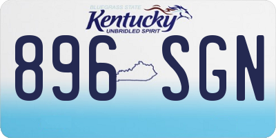 KY license plate 896SGN