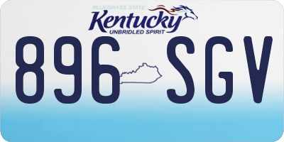 KY license plate 896SGV