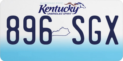 KY license plate 896SGX