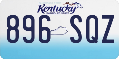 KY license plate 896SQZ