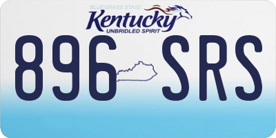 KY license plate 896SRS