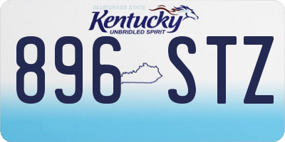 KY license plate 896STZ