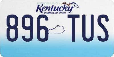 KY license plate 896TUS