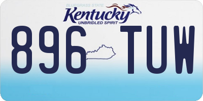 KY license plate 896TUW