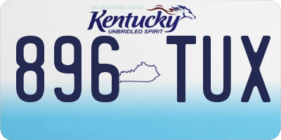 KY license plate 896TUX