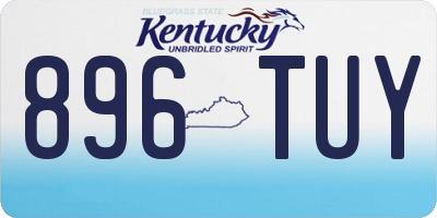 KY license plate 896TUY