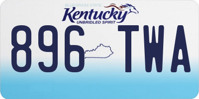 KY license plate 896TWA