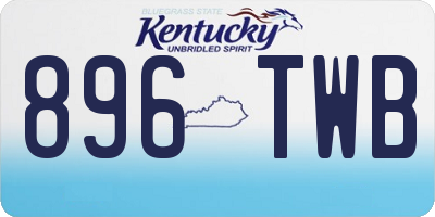 KY license plate 896TWB