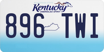 KY license plate 896TWI