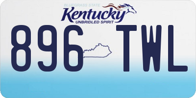 KY license plate 896TWL