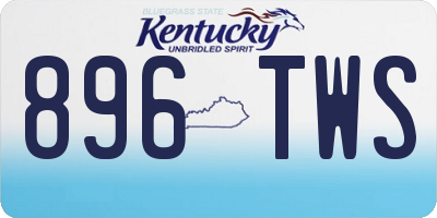 KY license plate 896TWS