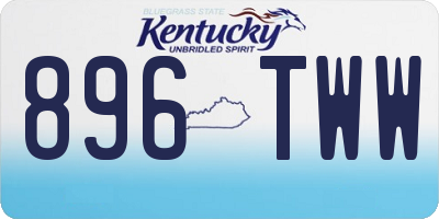 KY license plate 896TWW