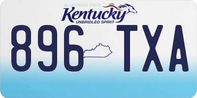 KY license plate 896TXA