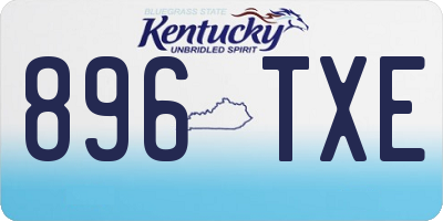 KY license plate 896TXE