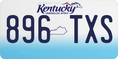 KY license plate 896TXS