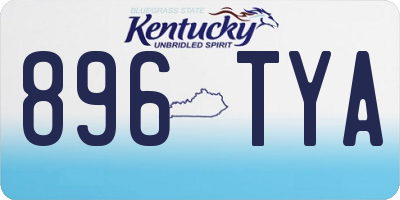 KY license plate 896TYA