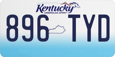 KY license plate 896TYD