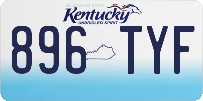 KY license plate 896TYF
