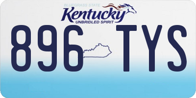 KY license plate 896TYS