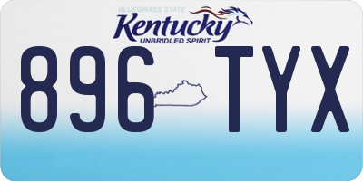 KY license plate 896TYX