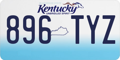 KY license plate 896TYZ