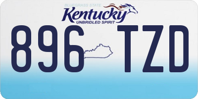 KY license plate 896TZD