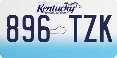 KY license plate 896TZK