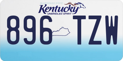 KY license plate 896TZW