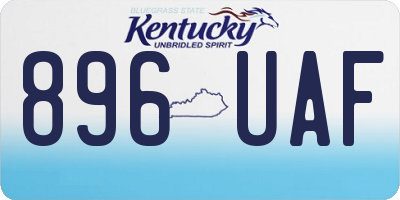 KY license plate 896UAF