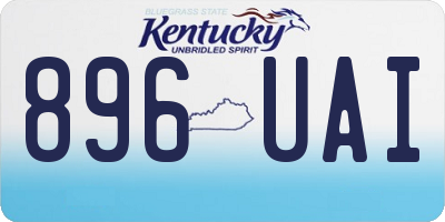 KY license plate 896UAI