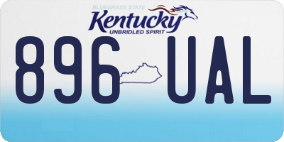 KY license plate 896UAL